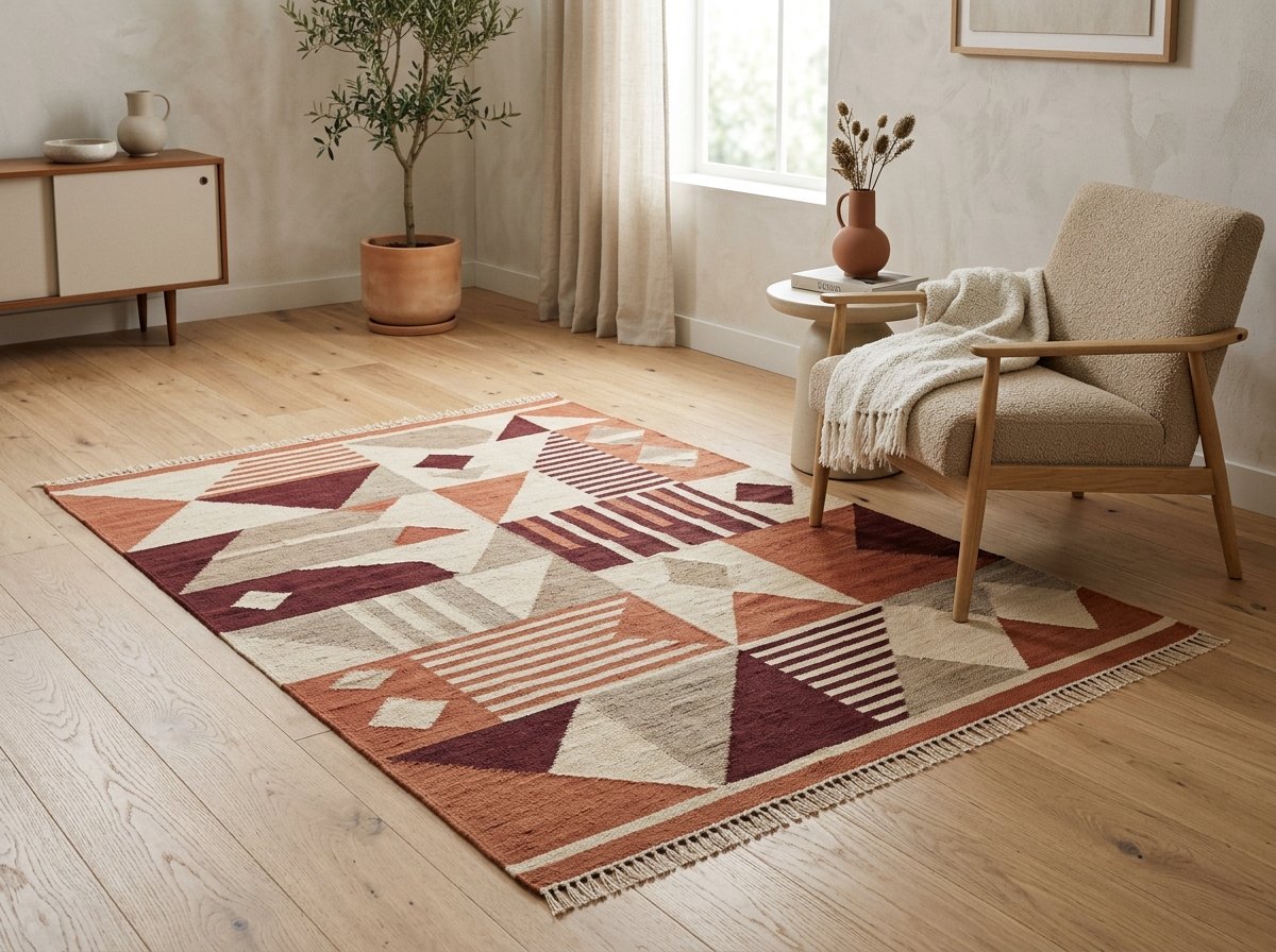 Artisanal Handwoven Reversible Dhurrie Rug